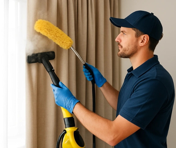 Trusted drapes cleaning technician Matty Curtain Cleaning neranwood QLD