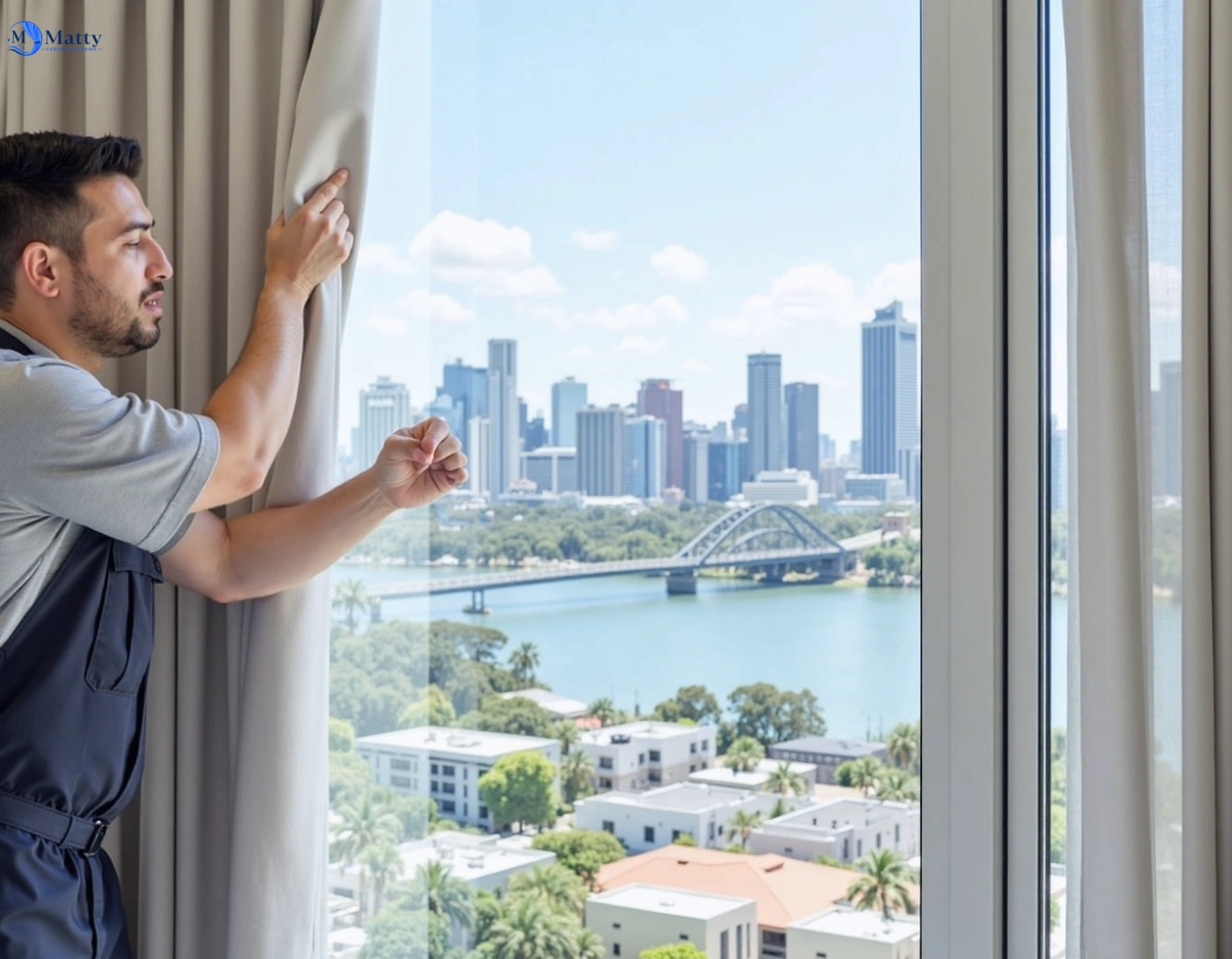 Professional curtain steam cleaning service neranwood QLD by Matty Curtain Cleaning
